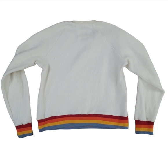 Marine Layer White Re-Spun Sweater with Stripes - Picture 3 of 7